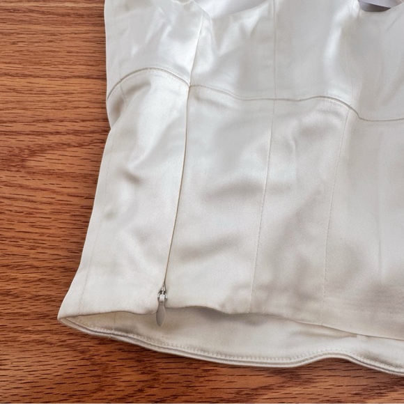 NWT Aritzia Wilfred Free Satin Shine Bustier Top in Ivory/Light Birch - Picture 6 of 8